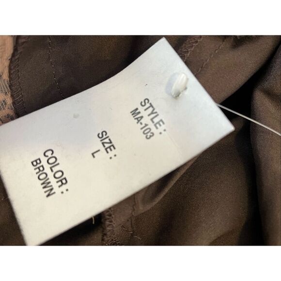 Brand New Magazine Women's Large Brown 100% Silk Embroidered BOHO Cami Camisole - Picture 5 of 8